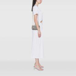 Pre Owned Chanel White Mini Rectangular Calfskin Hand Painted Graffiti Flap