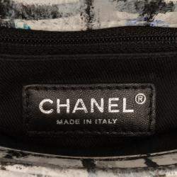 Pre Owned Chanel White Mini Rectangular Calfskin Hand Painted Graffiti Flap