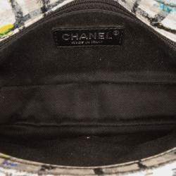 Pre Owned Chanel White Mini Rectangular Calfskin Hand Painted Graffiti Flap