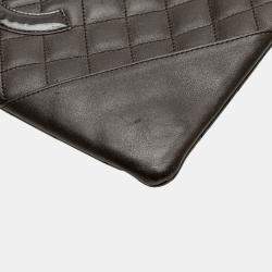 Pre Owned Chanel Black Quilted Lambskin Cambon Ligne Flat Crossbody