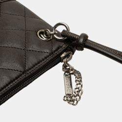 Pre Owned Chanel Black Quilted Lambskin Cambon Ligne Flat Crossbody