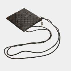 Pre Owned Chanel Black Quilted Lambskin Cambon Ligne Flat Crossbody