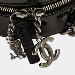 Pre Owned Chanel Black Patent Round As Earth Bag
