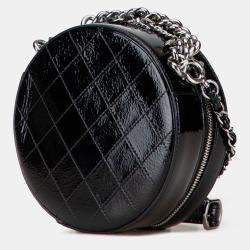 Pre Owned Chanel Black Patent Round As Earth Bag