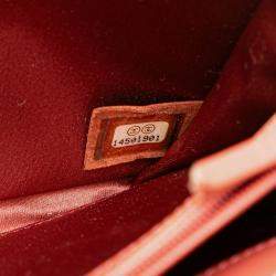 Pre Owned Chanel Red Quilted Patent Brilliant East West Wallet On Chain
