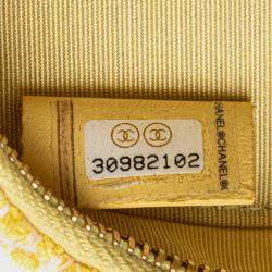 Pre Owned Chanel Yellow Tweed 19 Round Clutch with Chain