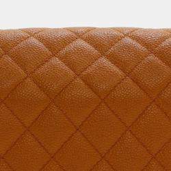 Pre Owned Chanel Brown Small Quilted Caviar Boy Flap