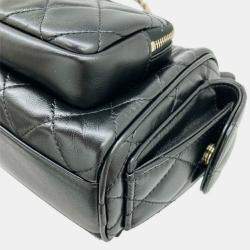 Pre Owned Chanel CC Multipocket Black Leather Camera Case