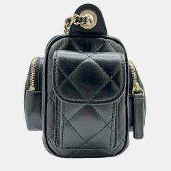 Pre Owned Chanel CC Multipocket Black Leather Camera Case