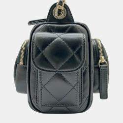 Pre Owned Chanel CC Multipocket Black Leather Camera Case