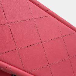 Pre Owned Chanel Single Flap Pink Lambskin Chain Shoulder Bag