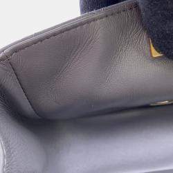 Pre Owned Chanel Flap Mini Gray Lambskin Matelasse Chain Shoulder Bag