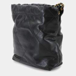 Pre Owned Chanel 22 Black Leather Shoulder Bag