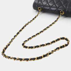 Pre Owned Chanel Diana Black Leather Shoulder Bag