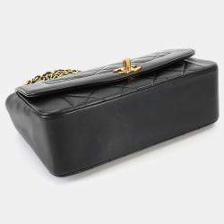 Pre Owned Chanel Diana Black Leather Shoulder Bag