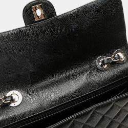 Pre Owned Chanel Black Jumbo Classic Caviar Single Flap