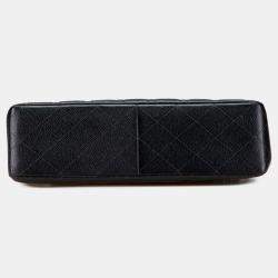 Pre Owned Chanel Black Jumbo Classic Caviar Single Flap