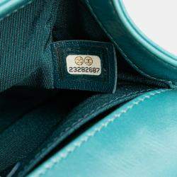 Pre Owned Chanel Blue Small Shearling Boy Flap
