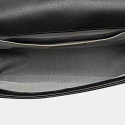 Pre Owned Chanel Black Old Medium Chevron Calfskin Boy Flap