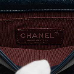 Pre Owned Chanel Navy Blue Mini Acrylic and Calfskin Boy Brick Flap