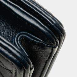 Pre Owned Chanel Navy Blue Mini Acrylic and Calfskin Boy Brick Flap
