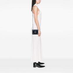 Pre Owned Chanel Navy Blue Mini Acrylic and Calfskin Boy Brick Flap