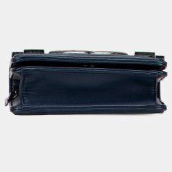 Pre Owned Chanel Navy Blue Mini Acrylic and Calfskin Boy Brick Flap