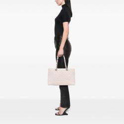 Pre Owned Chanel White Caviar Grand Shopping Tote XL