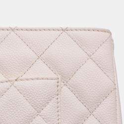 Pre Owned Chanel White Caviar Grand Shopping Tote XL