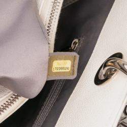 Pre Owned Chanel White Caviar Grand Shopping Tote XL