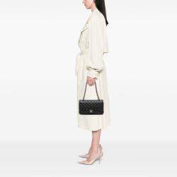 Pre Owned Chanel Black Medium Classic Caviar Double Flap