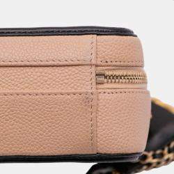 Pre Owned Chanel Brown Small Caviar CC Filigree Vanity Case