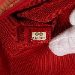 Pre Owned Chanel Red Large Quilted Lambskin O Case Clutch