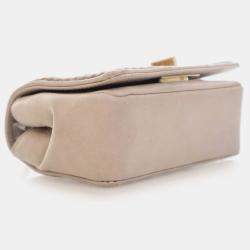 Pre Owned Chanel Brown Mini Reissue 2.55 Iridescent Lambskin Stitched Single Flap
