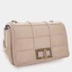 Pre Owned Chanel Brown Mini Reissue 2.55 Iridescent Lambskin Stitched Single Flap