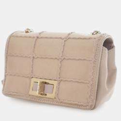 Pre Owned Chanel Brown Mini Reissue 2.55 Iridescent Lambskin Stitched Single Flap