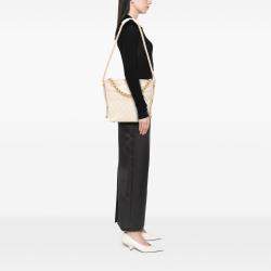 Pre Owned Chanel White Crumpled Calfskin En Vogue Rope Satchel