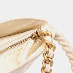Pre Owned Chanel White Crumpled Calfskin En Vogue Rope Satchel