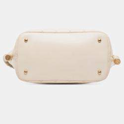 Pre Owned Chanel White Crumpled Calfskin En Vogue Rope Satchel