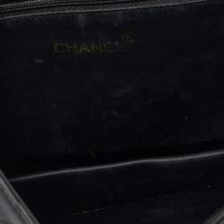 Pre Owned Chanel Black Quilted Satin Vintage Flap Bag