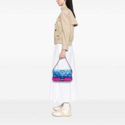 Pre Owned Chanel Multicolor Multicolor Metallic Quilted Calfskin Modern Chain Flap Frame Bag