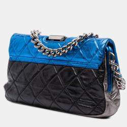 Pre Owned Chanel Multicolor Multicolor Metallic Quilted Calfskin Modern Chain Flap Frame Bag