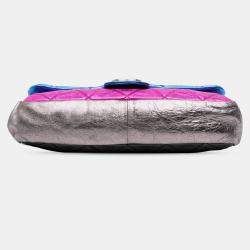Pre Owned Chanel Multicolor Multicolor Metallic Quilted Calfskin Modern Chain Flap Frame Bag