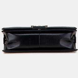 Pre Owned Chanel Black Old Medium Chevron Lambskin Boy Flap