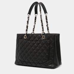 Pre Owned Chanel Black Caviar Grand Shopping Tote