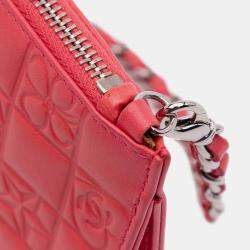 Pre Owned Chanel Pink Lambskin Precious Symbols Pochette