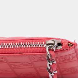 Pre Owned Chanel Pink Lambskin Precious Symbols Pochette