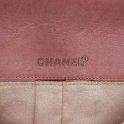 Pre Owned Chanel Pink New Travel Line Nylon East West Flap