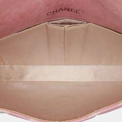 Pre Owned Chanel Pink New Travel Line Nylon East West Flap