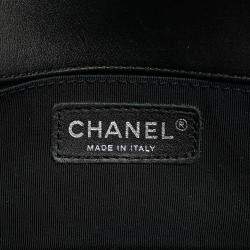Pre Owned Chanel Black Small Quilted Patent Boy Flap